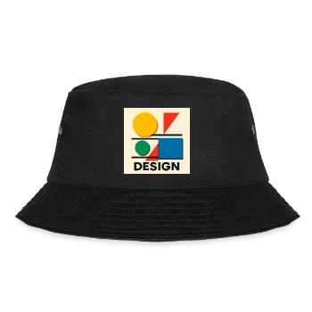 Geometrie Bauhaus Farbige Komposition - Bucket Hat - Schwarz - Vorne - Lela (165cm)