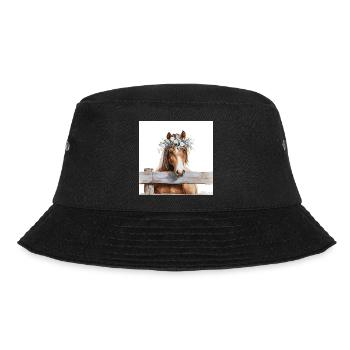 Floral Crowned Horse - Bucket Hat - black - Front - Lela (165cm)