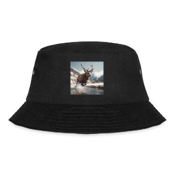 Majestic Stag: Leap through the Alps - Bucket Hat - black - Front - Lela (165cm)