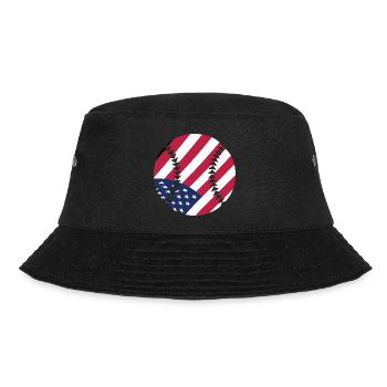 USA Patriotic Softball American Flag Sports Art - Bucket Hat - black - Front - Lela (165cm)
