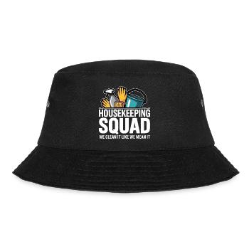 Lustiges Putzen Design - Bucket Hat - Schwarz - Vorne - Lela (165cm)