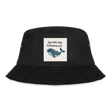 Nicht wahnsinnig. Nur anders normal. Wal - Bucket Hat - Schwarz - Vorne - Lela (165cm)