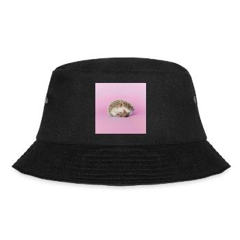 Sleeping hedgehog on pasty pink background - Bucket Hat - black - Front - Lela (165cm)