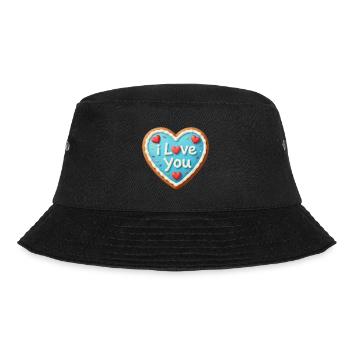 Valentinstag Herz Geschenk Valentinstag - Bucket Hat - Schwarz - Vorne - Lela (165cm)