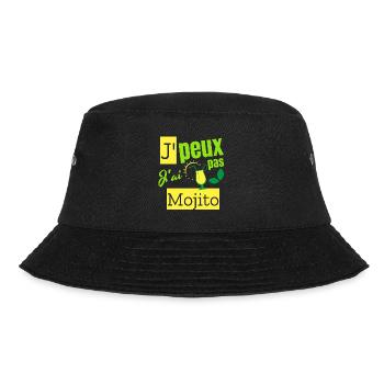 Ich kann nicht. Ich habe einen Mojito. - Bucket Hat - Schwarz - Vorne - Lela (165cm)