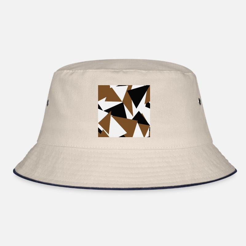 Brown Black Triangles Geometry Bucket Hat