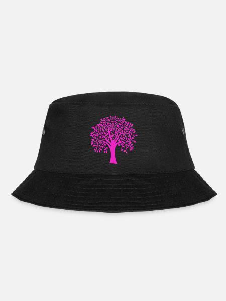 Rosa Jumbo-Baum-Muster-Silhouette - Bucket Hat - Schwarz