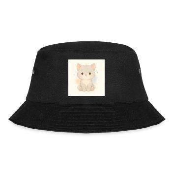 Kindermotiv_Kaetzchen - Bucket Hat - Schwarz - Vorne - Lela (165cm)