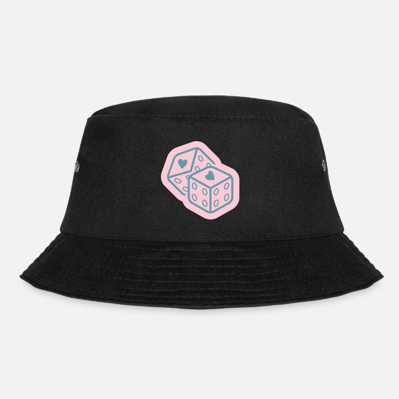 Heart-Dice-Design - Bucket Hat - Schwarz