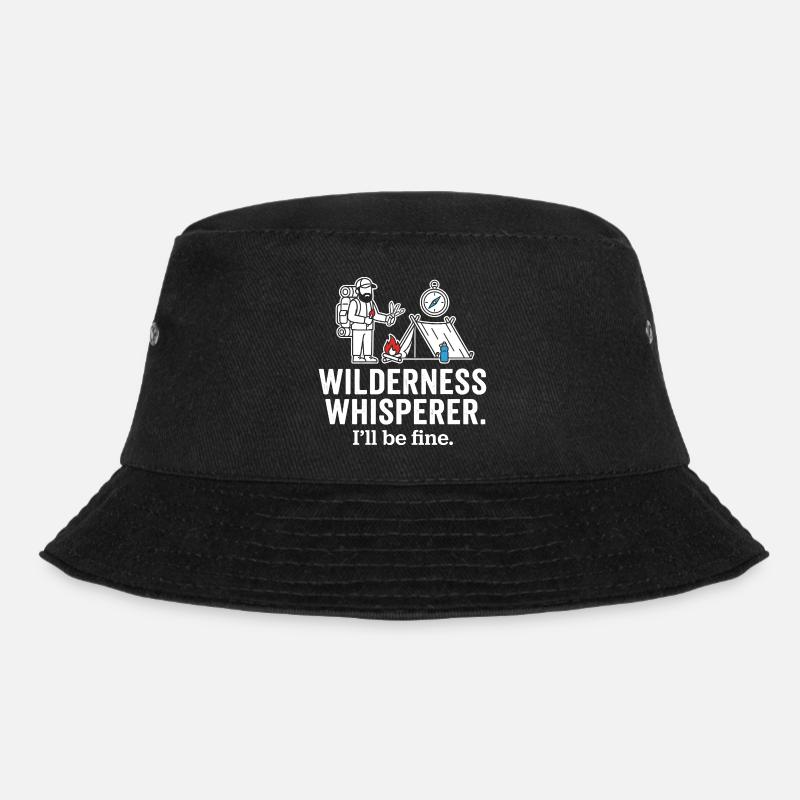 Wilderness Whisperer Camping Abenteuer - Bucket Hat - Schwarz