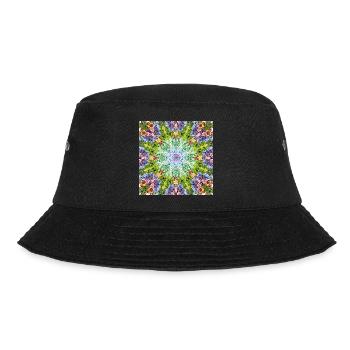 Kaleidoskop Blumenmandala - Bucket Hat - Schwarz - Vorne - Lela (165cm)