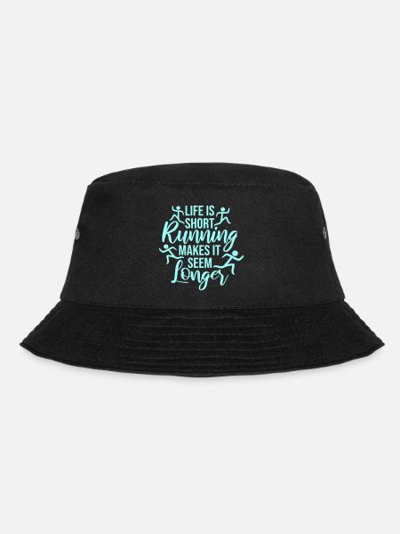 Life Is Short Running Makes It Seem Longer Funny - Bucket Hat - black