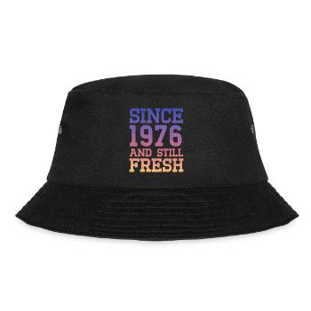 1976 50. Geburtstag - Bucket Hat - Schwarz - Vorne - Lela (165cm)