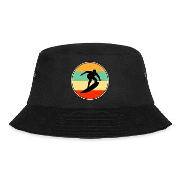 Retro Surfing Sunset Vintage Surfer Silhouette - Bucket Hat - black - Front - Lela (165cm)