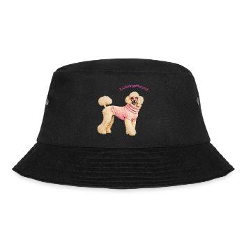 Lieblingsfreund Königspudel im rosa Pullover - Bucket Hat - Schwarz - Vorne - Lela (165cm)