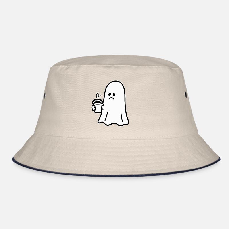 Ghost Coffee Halloween Trick or Treat Bucket Hat