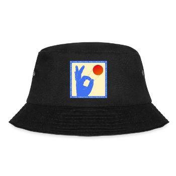 Retro-Pop-Art-Tischtennis-Flick-Grafik - Bucket Hat - Schwarz - Vorne - Lela (165cm)