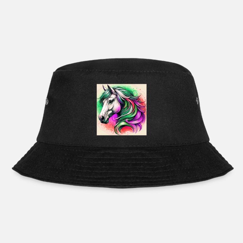 horse - Bucket Hat - black