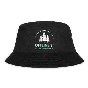 Offline ist der neue Luxus - Minimalistisches Intr - Bucket Hat - Schwarz - Vorne - Lela (165cm)