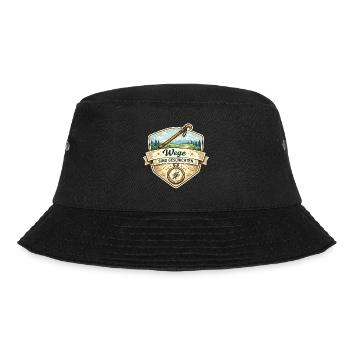 Wege Sind Geschichten Badge - Bucket Hat - Schwarz - Vorne - Lela (165cm)