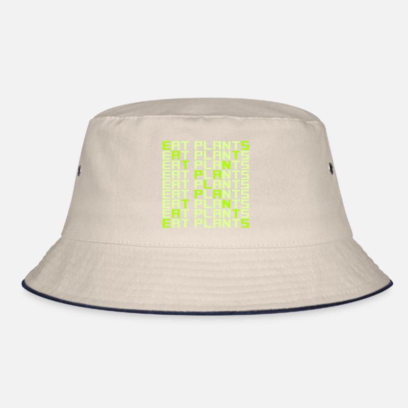 Eat Plants Lustig Vegan Vegetarisch Statement Logo Bucket Hat