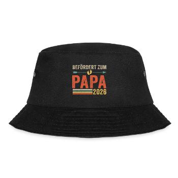 Retro Befördert zum Papa 2026 - Bucket Hat - Schwarz - Vorne - Lela (165cm)