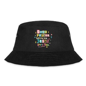 Jesus loves you positive message - Bucket Hat - black - Front - Lela (165cm)