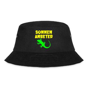 Sonnenanbeter Eidechse - Sommer Sonne - Bucket Hat - Schwarz - Vorne - Lela (165cm)