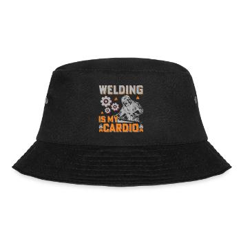 Schweißen ist mein Cardio Fitness Sport Schweißer - Bucket Hat - Schwarz - Vorne - Lela (165cm)