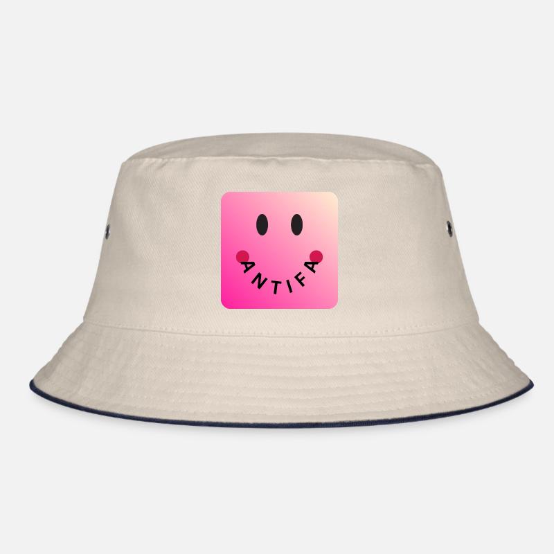 Friendly Antifa Pink | Gradient Smile Typo Bucket Hat