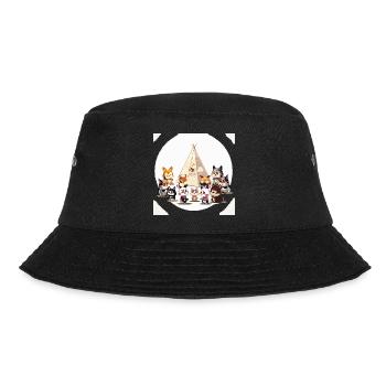 Tierische Lagerfeuer Runde - Bucket Hat - Schwarz - Vorne - Lela (165cm)
