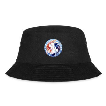 Koi YinYang Kreisdesign - Bucket Hat - Schwarz - Vorne - Lela (165cm)