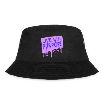 Live With Purpose Motivation Sinn Mindset Spruch - Bucket Hat - Schwarz - Vorne - Lela (165cm)