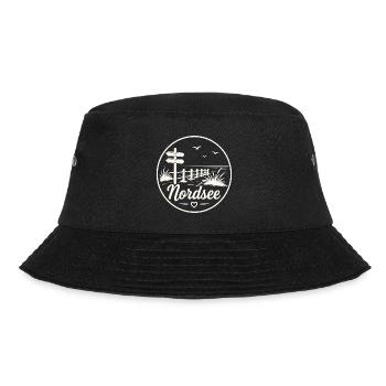 Nordsee Wegweiser Strand Dünenweg Küsten liebe - Bucket Hat - Schwarz - Vorne - Lela (165cm)