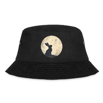 Moon bunny with carrot stars - Bucket Hat - black - Front - Lela (165cm)