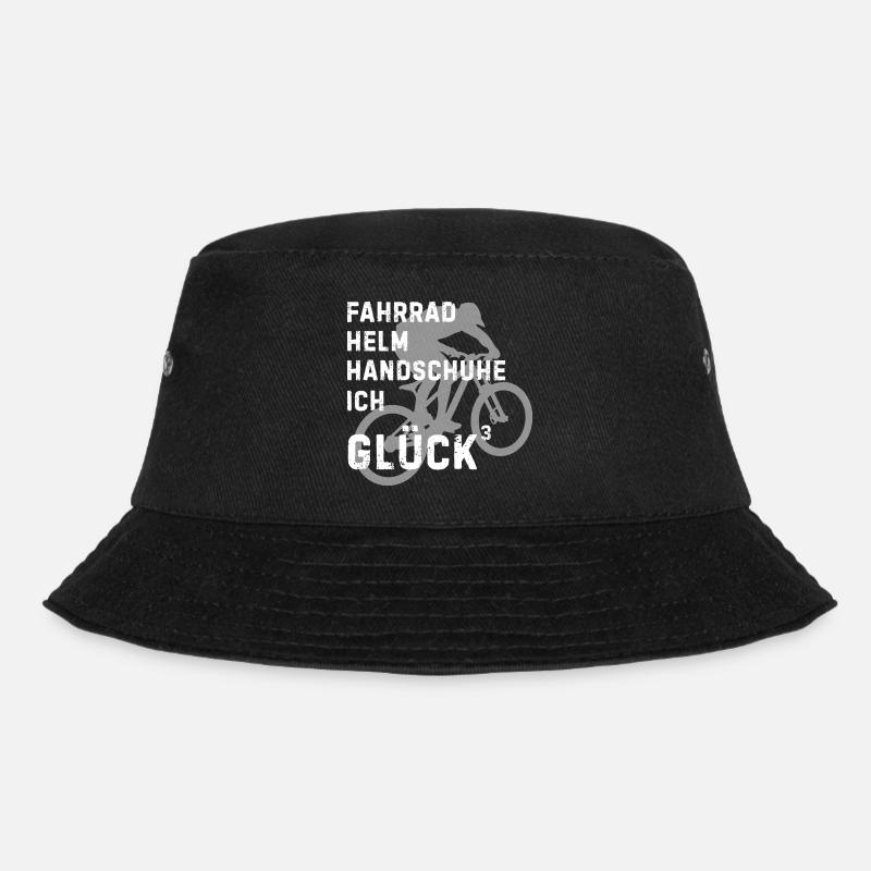 Fahrradhelden Silhouette mit Text - Bucket Hat - Schwarz
