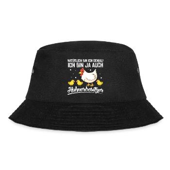 Hühnerflüsterer Huhn Hühnerhalter Hühner - Bucket Hat - Schwarz - Vorne - Lela (165cm)