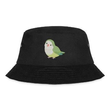 Cute Quaker Parrot Green Bird - Bucket Hat - black - Front - Lela (165cm)