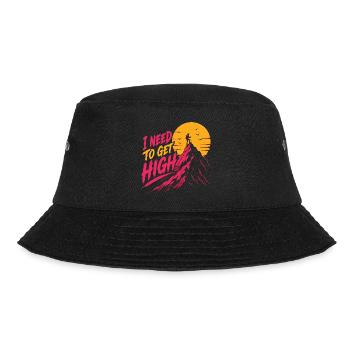 Bergwander-Abenteuer – Ich muss hoch hinein - Bucket Hat - Schwarz - Vorne - Lela (165cm)