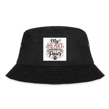 My Heart Belongs to Paws - Bucket Hat - Schwarz - Vorne - Lela (165cm)