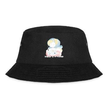 Häkeln ist meine Therapie - Bucket Hat - Schwarz - Vorne - Lela (165cm)