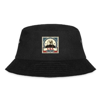 Patriotic Eagle Stamp - Bucket Hat - black - Front - Lela (165cm)