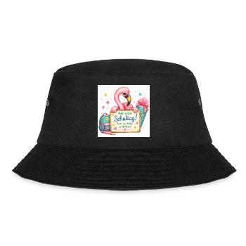Flamingo Schulstart Abenteuer - Bucket Hat - Schwarz - Vorne - Lela (165cm)