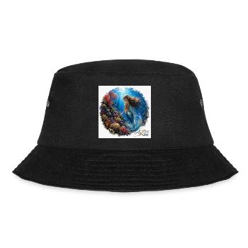 Unterwasser-Meerjungfrau im Riff - Bucket Hat - Schwarz - Vorne - Lela (165cm)