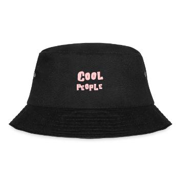 Cool People Pink Bubble Text - Bucket Hat - Schwarz - Vorne - Lela (165cm)