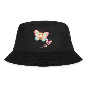 Pastel Butterfly Motif - Bucket Hat - black - Front - Lela (165cm)