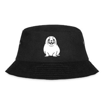 Cute seal silhouette - Bucket Hat - black - Front - Lela (165cm)