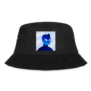 Blue Gradient Mask Avatar - Bucket Hat - Schwarz - Vorne - Lela (165cm)