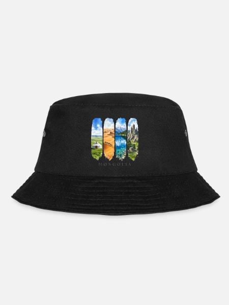 Mongolei Travel – Steppe & Nomaden Motiv - Bucket Hat - Schwarz
