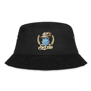 Servus Bayern Edelweiss - Bucket Hat - Schwarz - Vorne